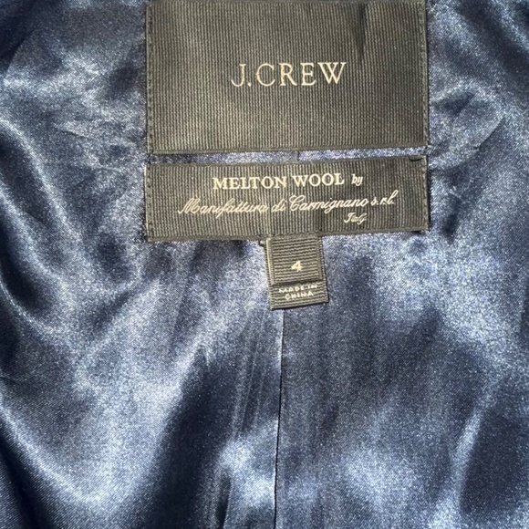 J.Crew Belted Zip Trench Coat in Cobalt Wool Melton - Picture 6 of 7